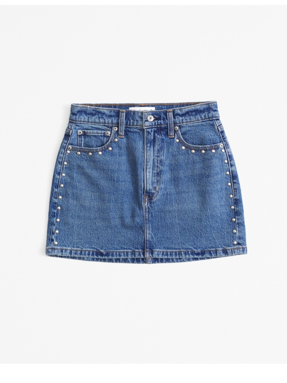 Abercrombie & Fitch Blue Denim Mini Skirt with Studs